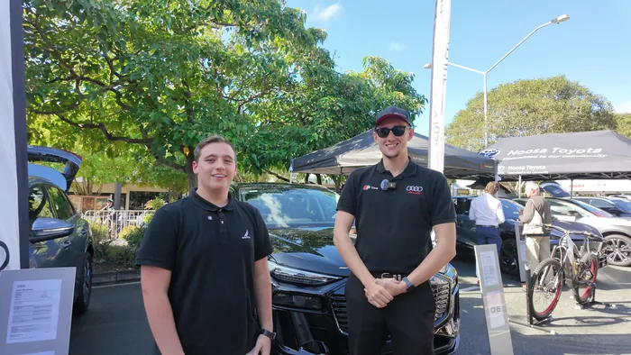 Adam introducing the Audi representative at the Noosa EV Expo
